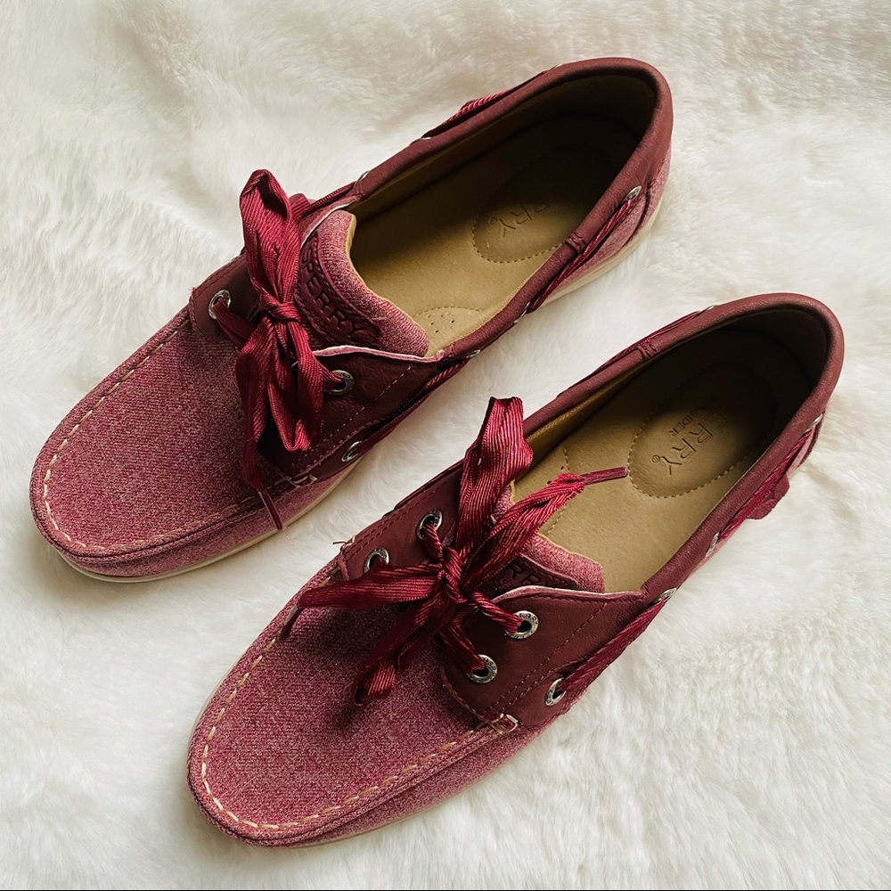 New sperry Koifish Chambray Boat Shoe wine - Picture 5 of 14